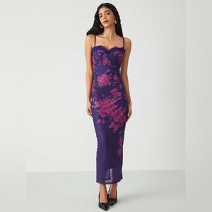 Purple Floral Maxi Dress
